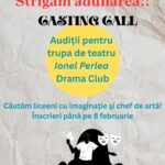 Audiție pentru noi membri ai trupei de teatru „Ionel Perlea Drama Club”